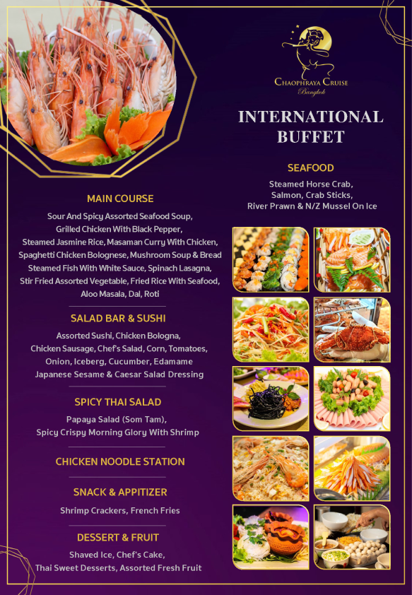 Meridian cruise international buffet dinner menu