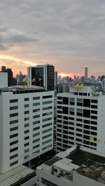 Bangkok Airbnb for Family. Bangkok Skyline view from our Balcony.